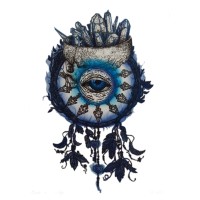 Jual LC422 Tato Temporari stiker blue eye dreamcatcher Murah