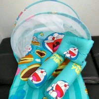 Jual kasur kelambu lipat motif doraemon/bantal guling bayi/baju bayi Murah