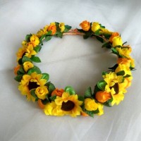 Jual FLower Crown/ Mahkota bunga SUNFLOWER Full mix Aksesoris rambut Murah