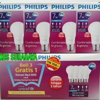 Jual Paket Lampu LED Philips 7 watt Philip 7 w Promo Unicef Beli 3 Gratis 1 Murah