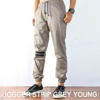 Jual Celana Jogger Pants Pria Grey Young/Jogger Pants Strip/Jogger Mura Murah