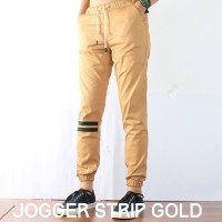 Jual Celana Jogger Pants Pria Gold / Jogger Pants Strip / Harga Murah Murah