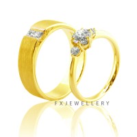FX Wedding Ring Silver / Cincin Nikah Lapis Emas 18 k / Cincin Couple