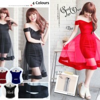 Jual Sabrina bodycon dress combi tile flare dress 981 wedges scuba Murah