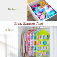 Jual Storage Gantung 16 Kantong Hanger Organizer Underwear Pouch Ko Mura Murah
