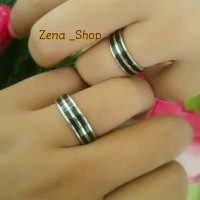 Cincin Perak Metalik Couple Titanium Free Ukir Nama..... Zena _Shop