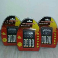 Charger Shinyoku CHA-210+ 4 pcs baterai cas 1200mah TWN
