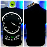 kaos combed hitam 420 jam bulat reggae rasta baju distro shirt