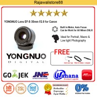 Yongnuo Lens EF 35mm F/2.0 For Canon Free Filter UV 52mm + Lenspen