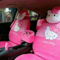 Jual Sarung Jok Full Set Khusus Agya/Ayla Motif Hello Kitty Pink Murah