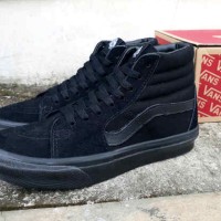 Sepatu Pria Vans Sk8 High Full Black IMPORT Casual Sneakers Kuliah