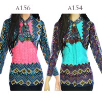 Jual Atasan Batik Tunik Blus Batik Blouse Cardigan Motif Songket A154 Murah