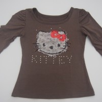 Jual Kaos aplikasi Kitty bulu Murah