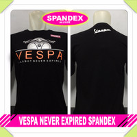 kaos spandex hitam vespa never Expired baju distro tshirt reggae
