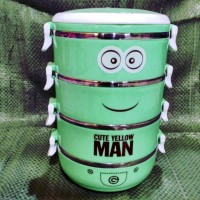 Jual Rantang minion 4 susun hijau/lunch bok minion. Murah