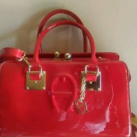 tas aigner kw super merah red bag