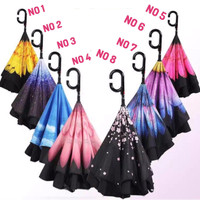 Jual NEW Kazbrella payung motif terbalik /Upside down umbrella Murah