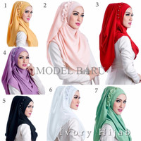 Model Terbaru Instan Yarra By Ivory Hijab / Jilbab Pashmina Instant