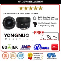 Yongnuo Lensa Fixed AF-S 35mm F/2.0 DX For Nikon D3400/D5300/D5500