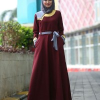 gamis semiwoll import by dobu