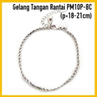 PM10P-BC Gelang Tangan Rantai Perhiasan Lapis Emas Putih