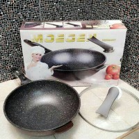 Wok Pan Wajan Teflon Marbel Moegen 30Cm