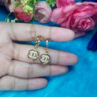 Anting channel circle ( xuping perhiasan lapis emas )