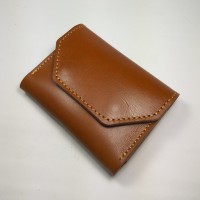 dompet kartu unik dan simpel muat banyak kartu kulit sapi asli tan