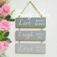 Jual MDF Walldecor 02 - Live Laugh Love Grey / Hiasan Gantung Susun Murah