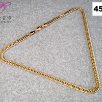 Yaxiya kalung rantai perhiasan imitasi lapis emas aksesoris 18k 487
