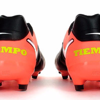Sepatu Bola Nike Tiempox Genio Leather Black Red