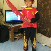 Jual Paket Boboiboy Api (Kostum, Pedang, Topi, Gelang) Murah