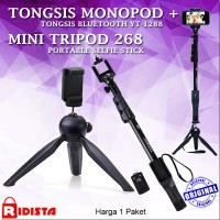 Jual Tongsis Monopod Bluetooth Yunteng Yt-1288 + Tripod Mini 268 Murah