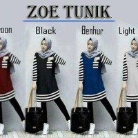 Jual Best Seller Fashion Baju wanita atasan Blouse Zoe Tunik Salur Murah