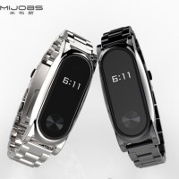 Jual Stainless Steel Strap Mi Band 2 OLED MIJOBS Silver Black Murah