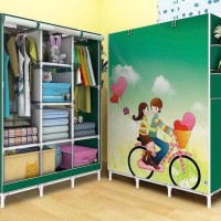 Lemari Pakaian Gambar TRAVEL Wardrobe Unik Anak Kos Rak Baju Kain 08