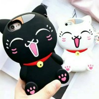 Samsung V G313 Case Silicon 3D kartun Lucky Cat softcase Hp Lucu