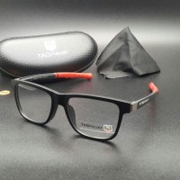 Jual Frame Kacamata Minus Tag Heuer SM 0522 Magnet Pria Hitam Merah Murah
