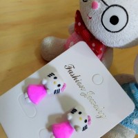 anting hello kitty kucing giwang lucu handmade clay murah grosir korea
