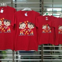 Jual kaos keluarga couple anak 2 , mama , papa motif imlek Chinese new year Murah