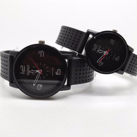 EXCLUSIVE jam tangan couple sepasang vinergy hitam tali karet anti air