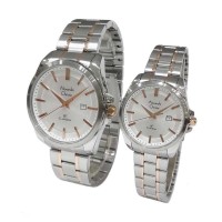 Alexandre Christie 8404LMDBTRSL Classic Steel Jam Tangan Couple