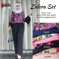 BAJU SETELAN WANITA MUSLIM CELANA DAN BLOUSE ZALORA SET