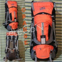 Keril Tas Carrier Gunung Sioux 80L Orange Not Kalibre, Pallazo, Rei