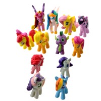Paket 12 pcs My Little Pony Action Figure Mainan dan Pajangan Kue 4 Cm
