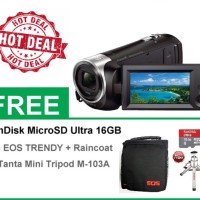 FullHD HANDYCAM MicroSD SONY HDR-CX405B + 16GB + Tas EOS + Mini Tripod