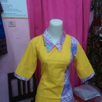 Blus batik kombinasi embos pekalongan asimetris ecer dan grosir