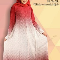 Jual Dress Gamis Murah Bubble Crepe Motif Polkadot Merah Murah
