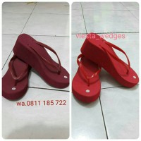 Jual Wedges/sandal/sendal jepit Spons colorful Murah