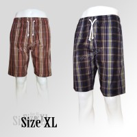 Jual Celana pendek santai | katun | motif kotak XL Murah